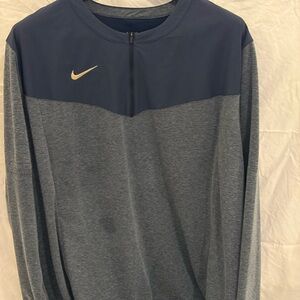 Nike Navy and Gray Long Sleeve Top